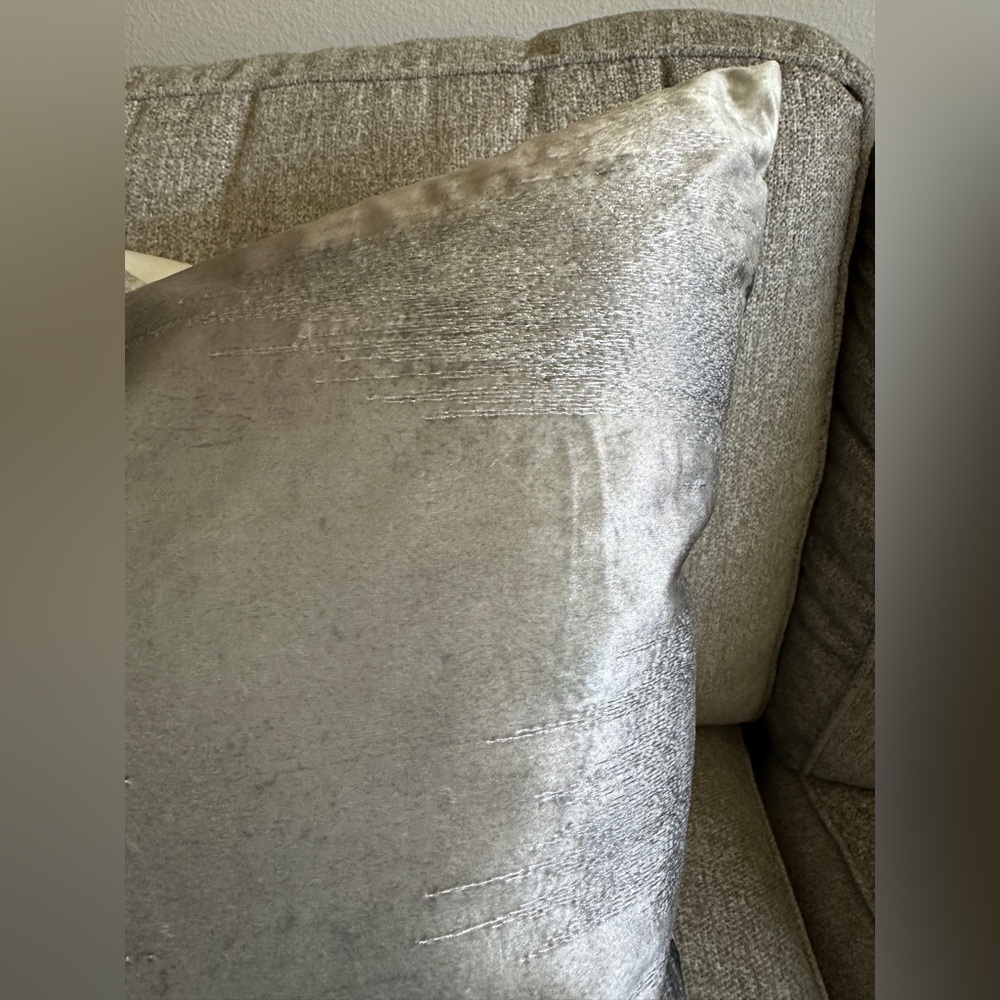 Z Gallerie Modern Silver, black, ivory 24”x24”pillow cover set of 2. - Picture 6 of 11